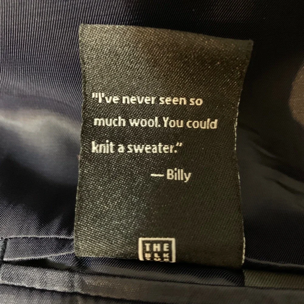 The BLK TUX Tuxedo Jacket 46R Navy Blue Merino Wool Tollegno 1900 Peak Lapel